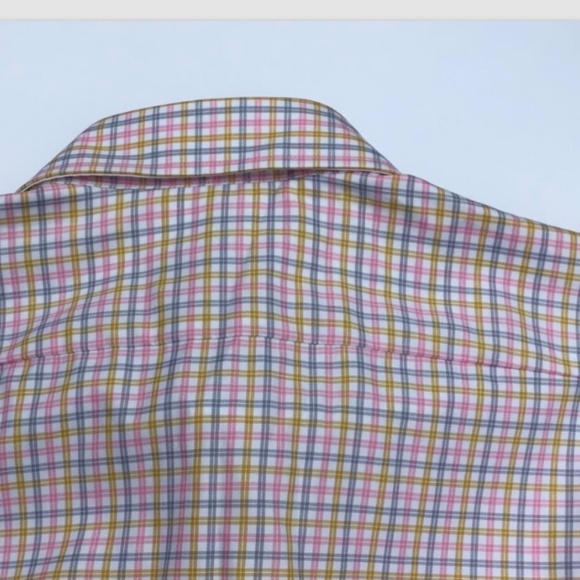 Stenstroms fitted body checkered 2 fold super cotton dress shirt Sz 18/46 - Picture 4 of 8